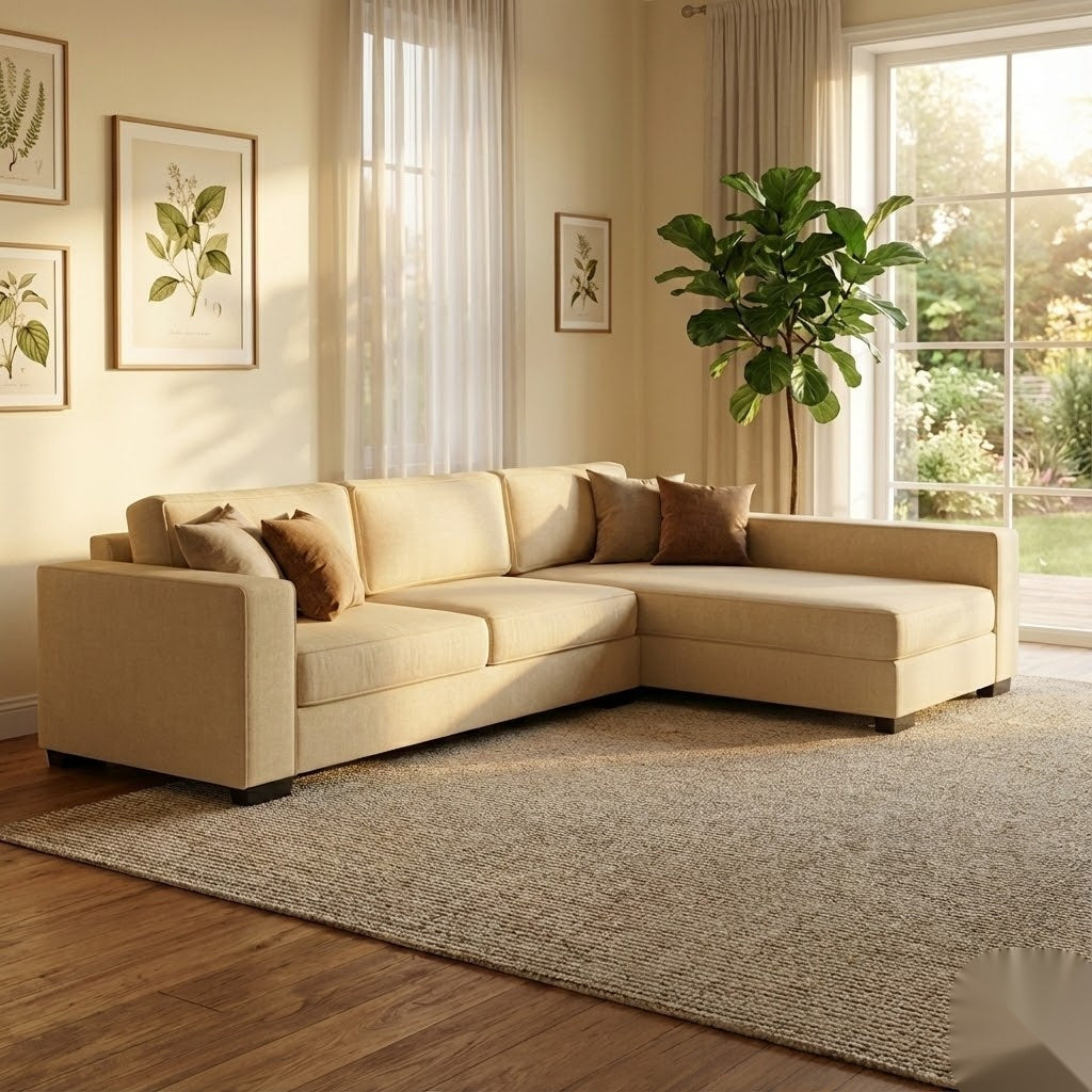 NZ Made Kiwi Comfort Long-Arm with Chaise Corner Sofa | Furniture World Auckland