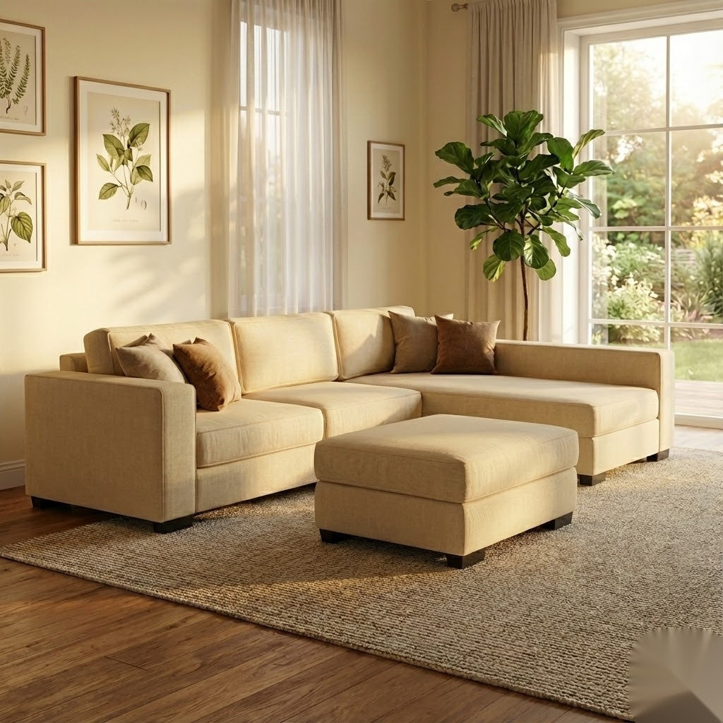 NZ Made Kiwi Comfort Long-Arm with Chaise Corner Sofa | Furniture World Auckland