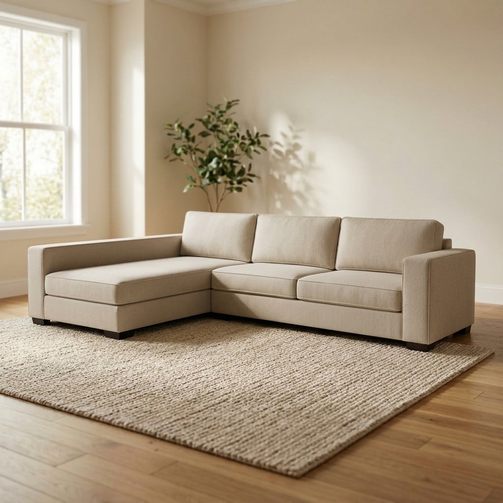 NZ Made Kiwi Comfort Long-Arm with Chaise Corner Sofa | Furniture World Auckland