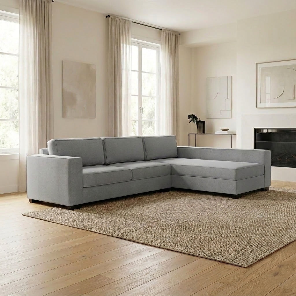 NZ Made Kiwi Comfort Long-Arm with Chaise Corner Sofa | Furniture World Auckland