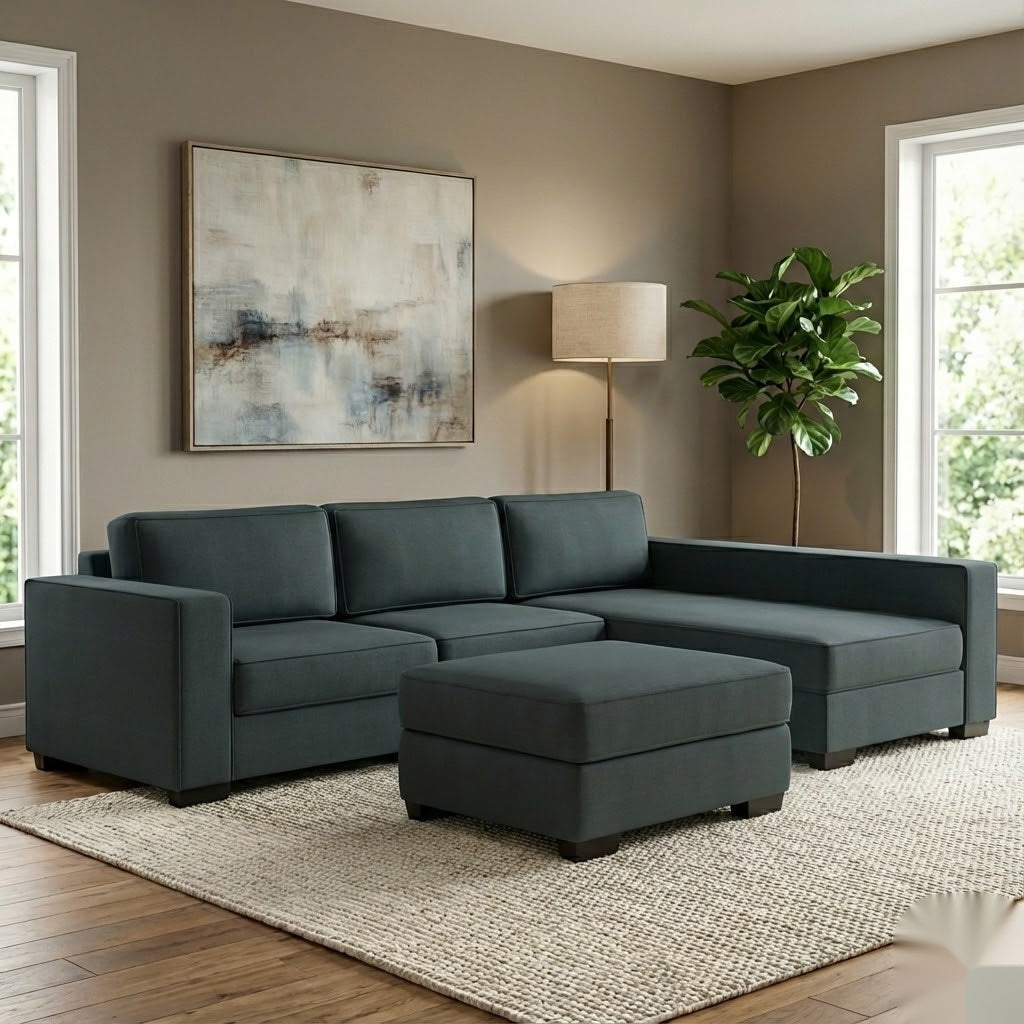 NZ Made Kiwi Comfort Long-Arm with Chaise Corner Sofa | Furniture World Auckland