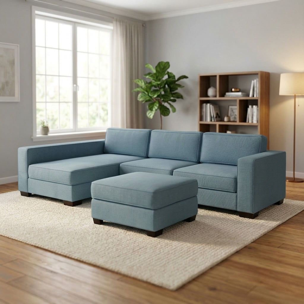 NZ Made Kiwi Comfort Long-Arm with Chaise Corner Sofa | Furniture World Auckland