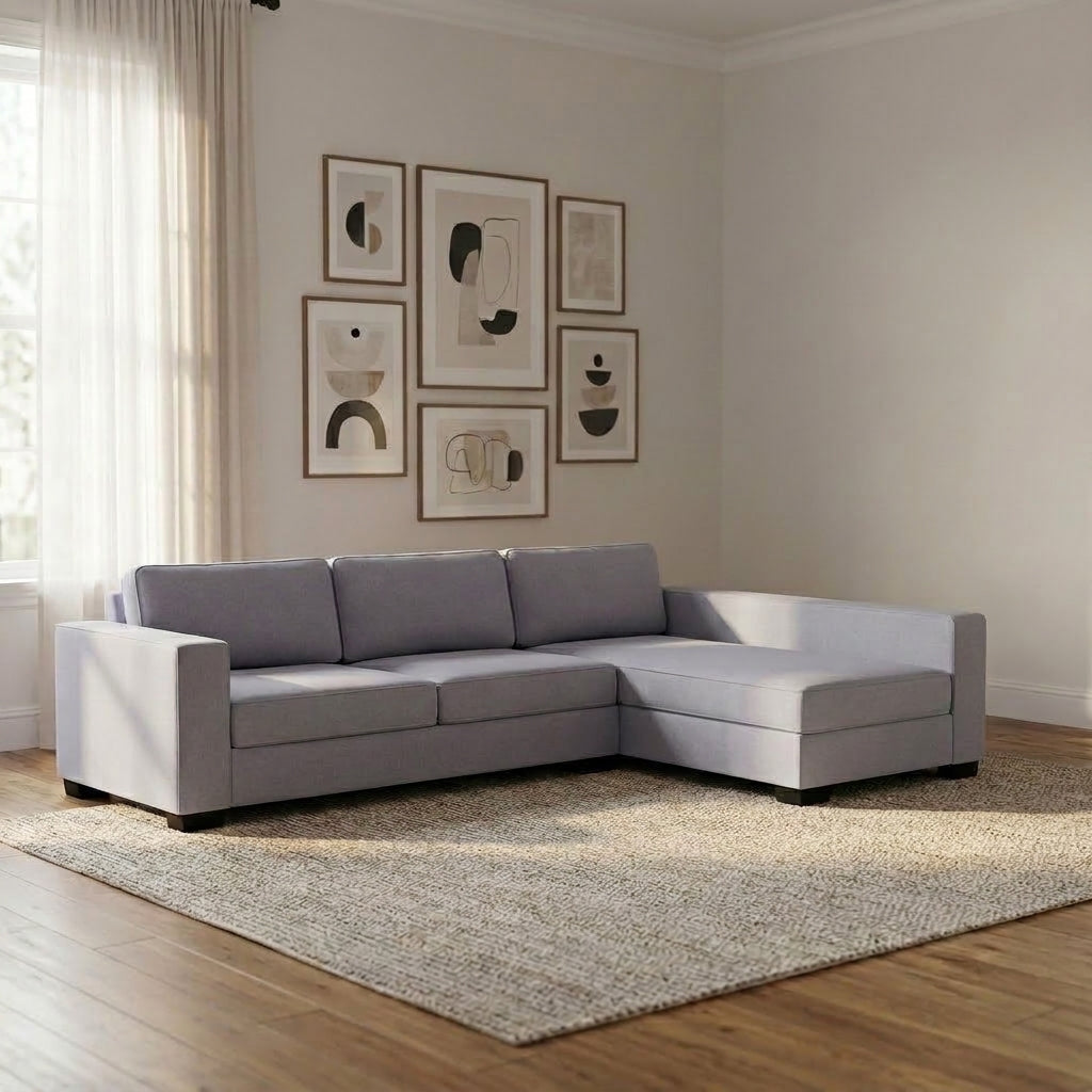 NZ Made Kiwi Comfort Long-Arm with Chaise Corner Sofa | Furniture World Auckland