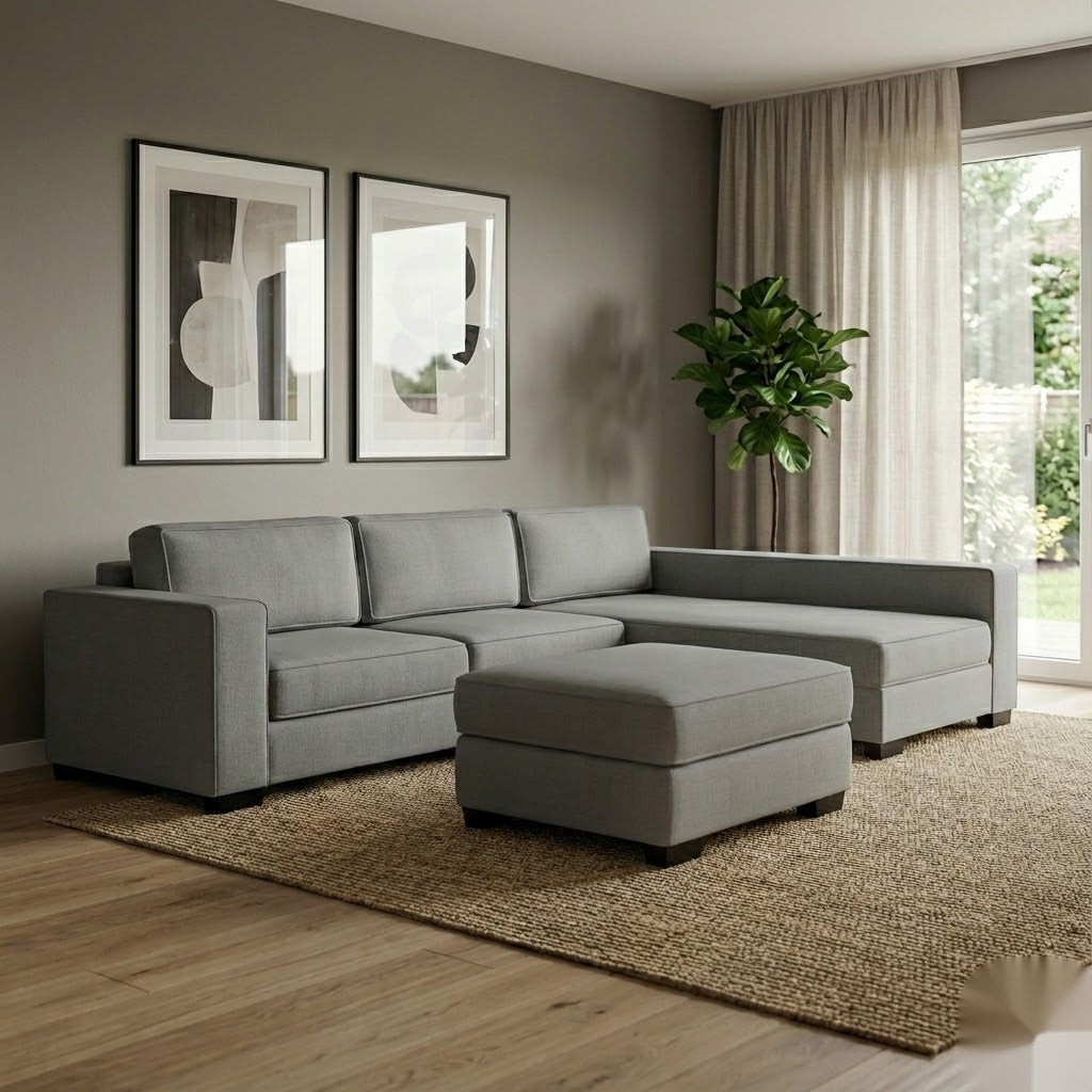 NZ Made Kiwi Comfort Long-Arm with Chaise Corner Sofa | Furniture World Auckland
