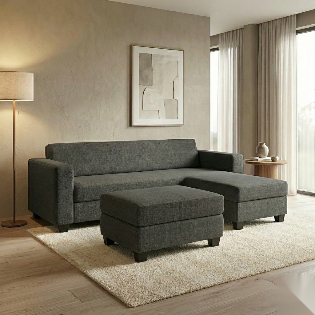 NZ Made Eco 4 Seater with Chaise Corner Sofa | Furniture World Auckland