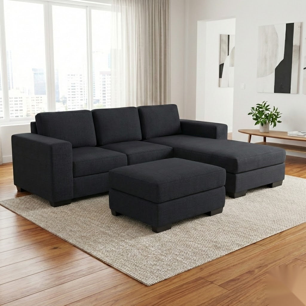 NZ Made Trendi 3 Seater with Chaise Corner Sofa | Furniture World Auckland