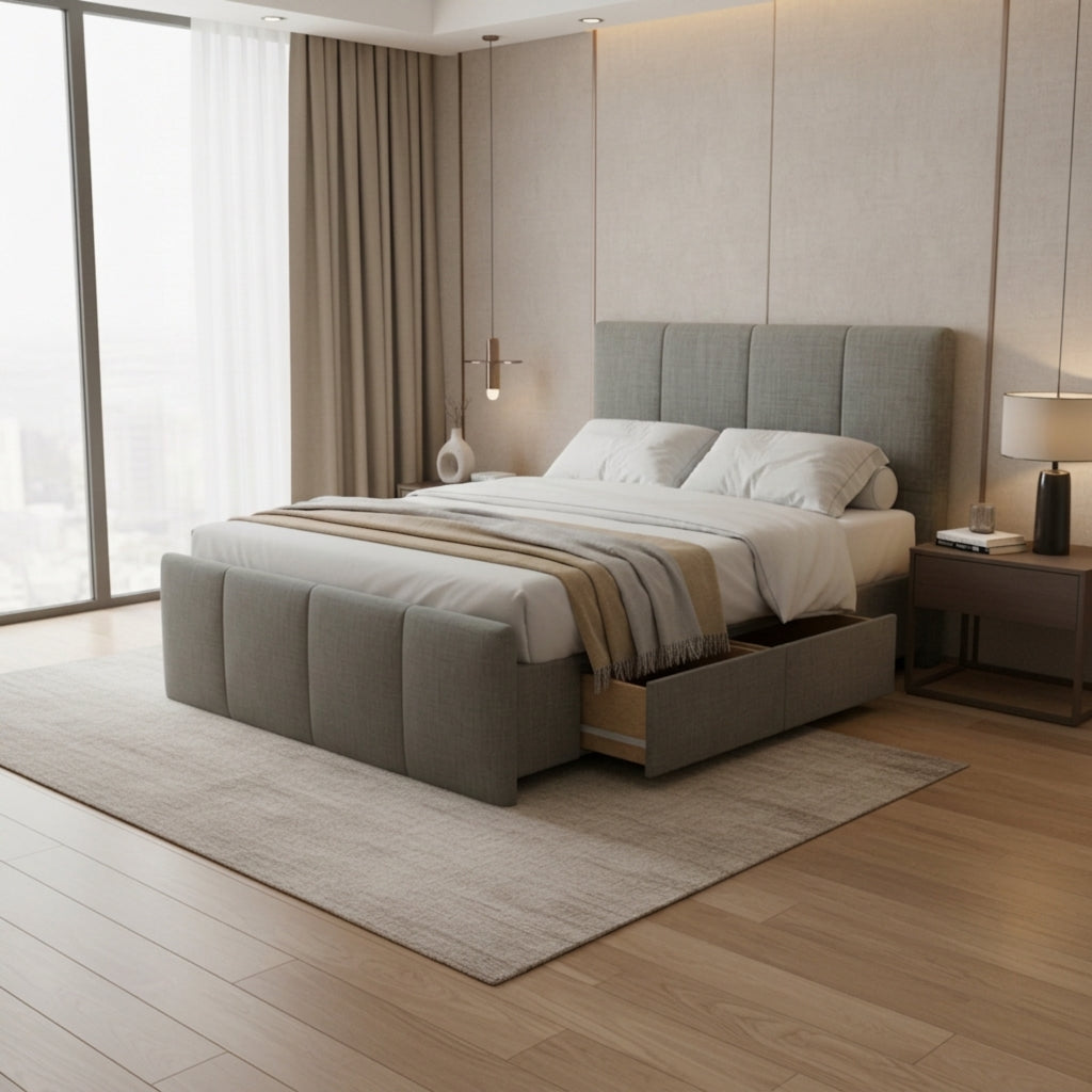 NZ Made Napbox Bed Frame With Drawers + Bliss Max Medium Mattress | Furniture World NZ