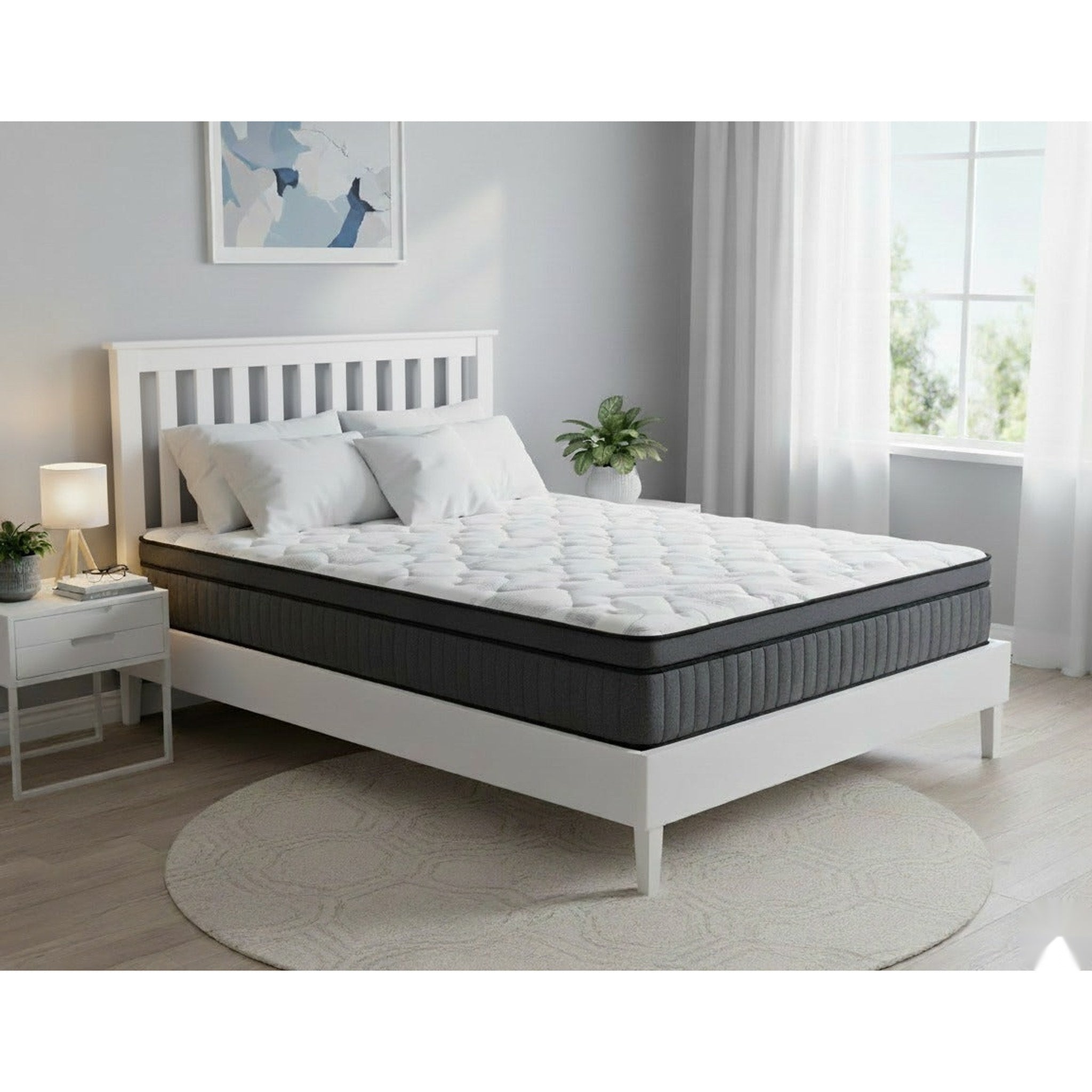 NestHeaven Bed Frame +ZBox Pocket Spring with Euro Top Mattress - Detail View | Furniture World NZ