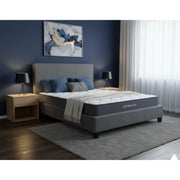 Sleeptime  Bed Frame Linen Grey + Sleeptime Spazor Pocket Spring Mattress - Side View | Furniture World NZ