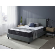 Sleeptime Bed Frame Linen Grey +  SleepTime X-Firm Mattress Queen - Side View | Furniture World NZ