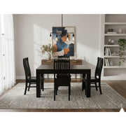Solid Wood Dining Suite Black - Side View | Furniture World NZ