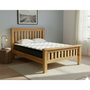 Richard Bed Frame + SleepTime Medium Mattress - Side View | Furniture World NZ