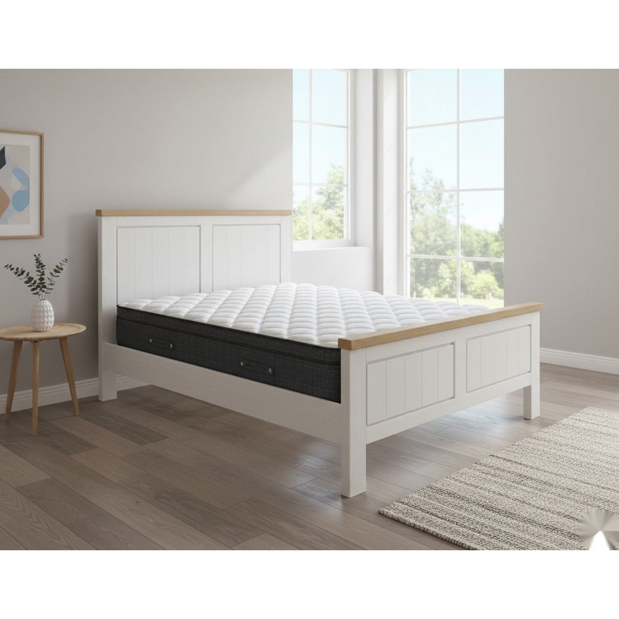 Urbannest Bed Frame + SleepTime Ultra Mattress - Side View | Furniture World NZ