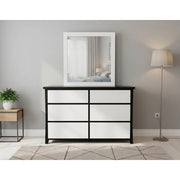 Maverick 6 Drw Dresser / Mirror (Black/White) - Image 4 | Furniture World NZ