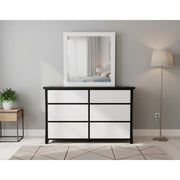 Maverick 6 Drw Dresser / Mirror (Black/White) - Detail View | Furniture World NZ
