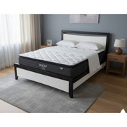Maverick Bed Frame (Black/White) + SleepTime Medium Mattress Queen - Detail View | Furniture World NZ