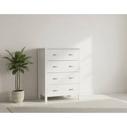 Medallion 5 Drw Tallboy (White) - Detail View | Furniture World NZ