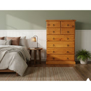 TRIO 8 Drw Tallboy Honey - Detail View | Furniture World NZ