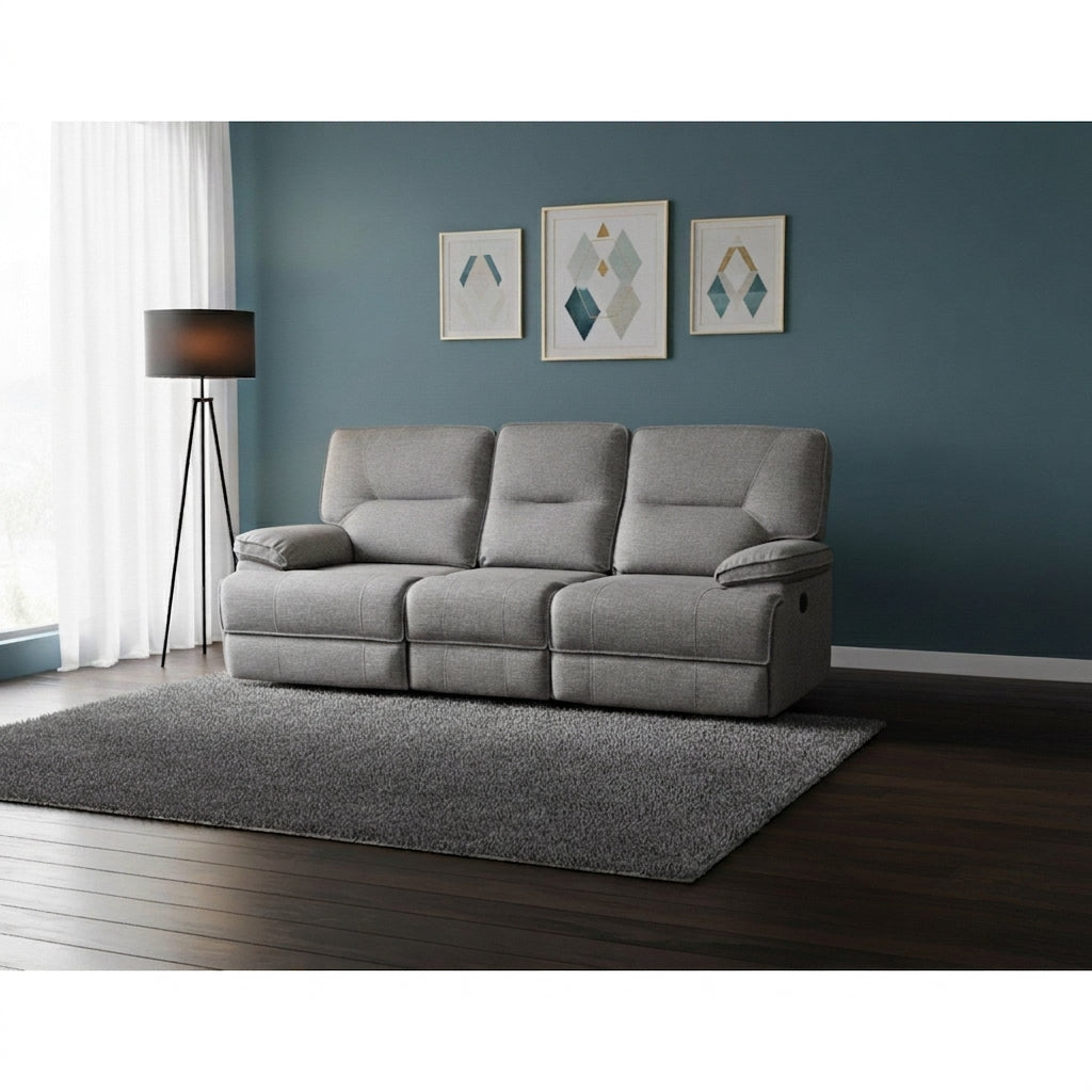 MARYLAND FABRIC 3RR Recliner Power with USB - Side View | Furniture World NZ