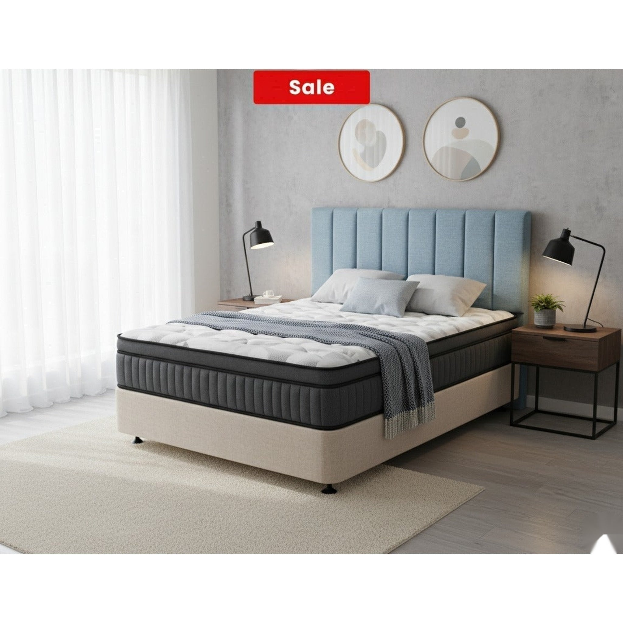 Eco Bed Base + ZBox Pocket Spring with Euro Top Mattress - Side View | Furniture World NZ