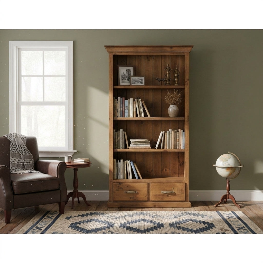 Edison 2 Bottom Drw Bookcase - Side View | Furniture World NZ