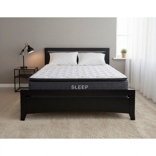 Henley Bed Frame Black + SleepTime X-Firm Mattress Queen - alternate view