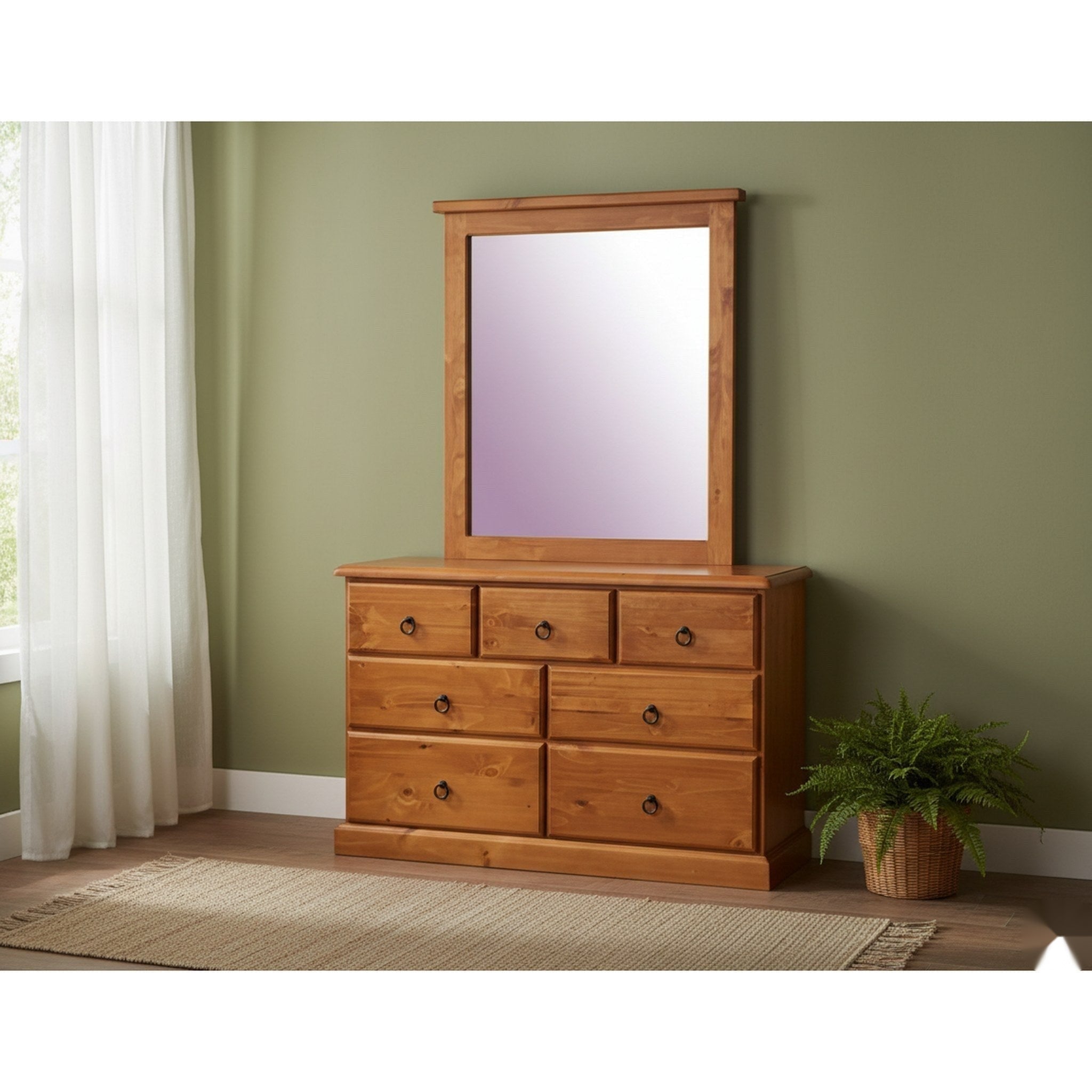 TRIO 7 Drw Dresser / Mirror - Side View | Furniture World NZ