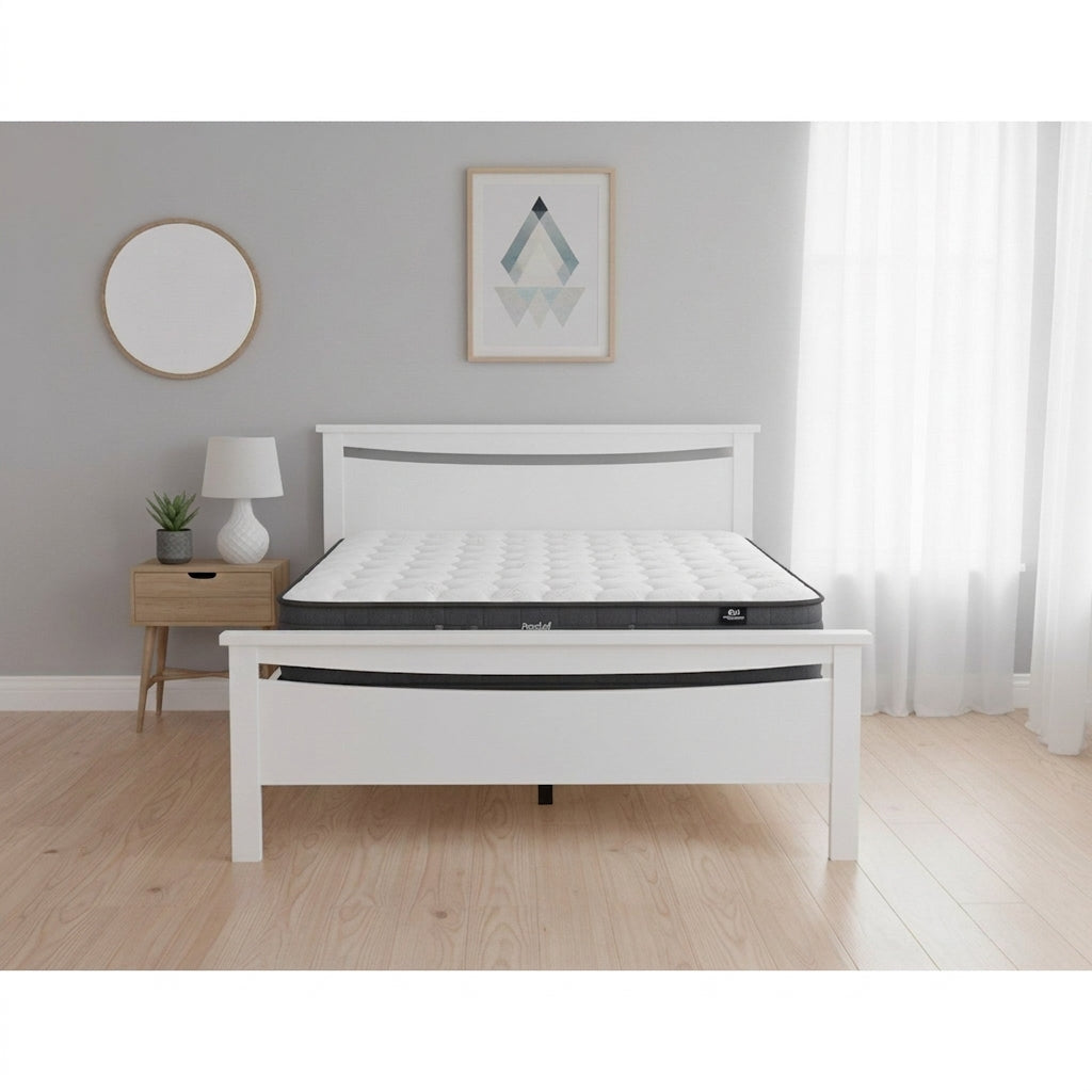 Medallion Bed Frame (White) +Sleeptime Pocket  Pillow Top Mattress | Furniture World Auckland