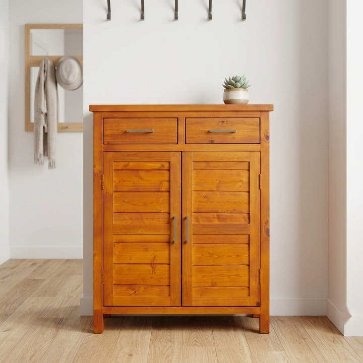 Bella Shoe Cabinet - Honey Colour