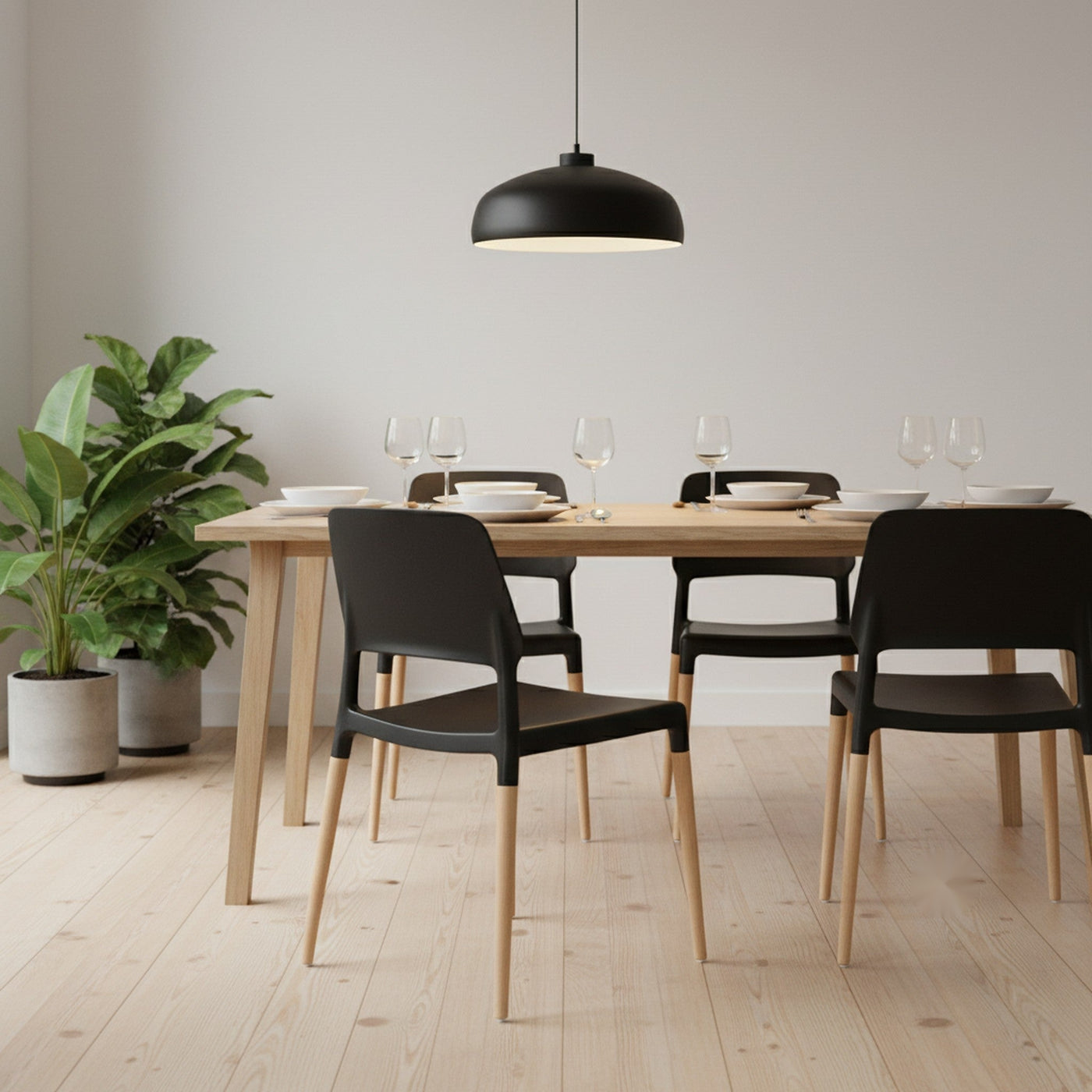 Ebony Dining Chairs Set of 6 Black