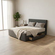 NZ Made Aura Plus Bed Frame With Drawers - Side View | Furniture World NZ