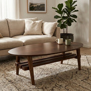 Legacy Wooden Coffee Table Walnut Colour - lifestyle