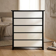 Maverick 5 Drw Tallboy (Black/White) - lifestyle