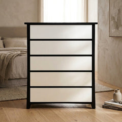 Maverick 5 Drw Tallboy (Black/White)