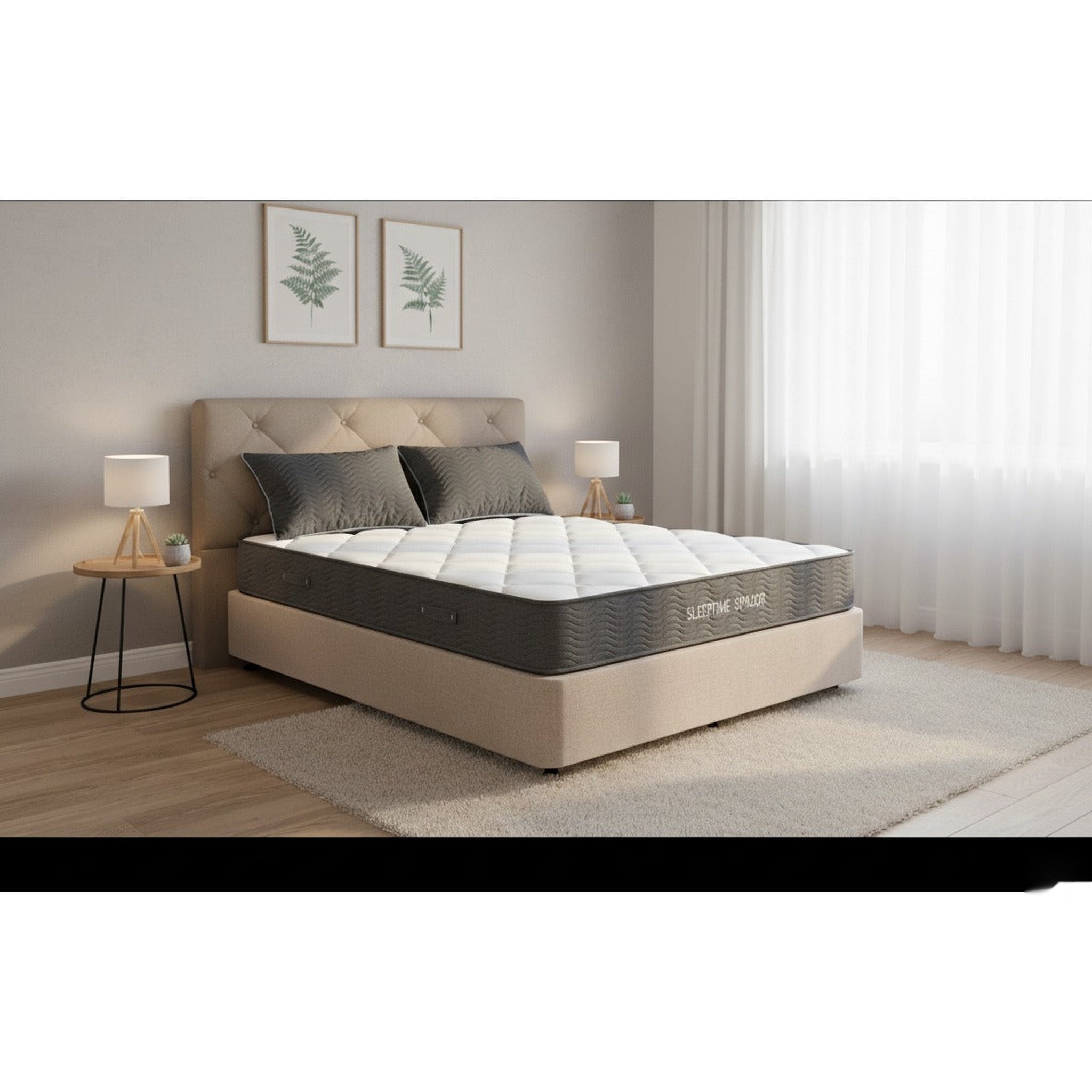 SleepTime Spazor Pocket Spring Mattress + NZ Made Eco Bed Base - Side View | Furniture World NZ