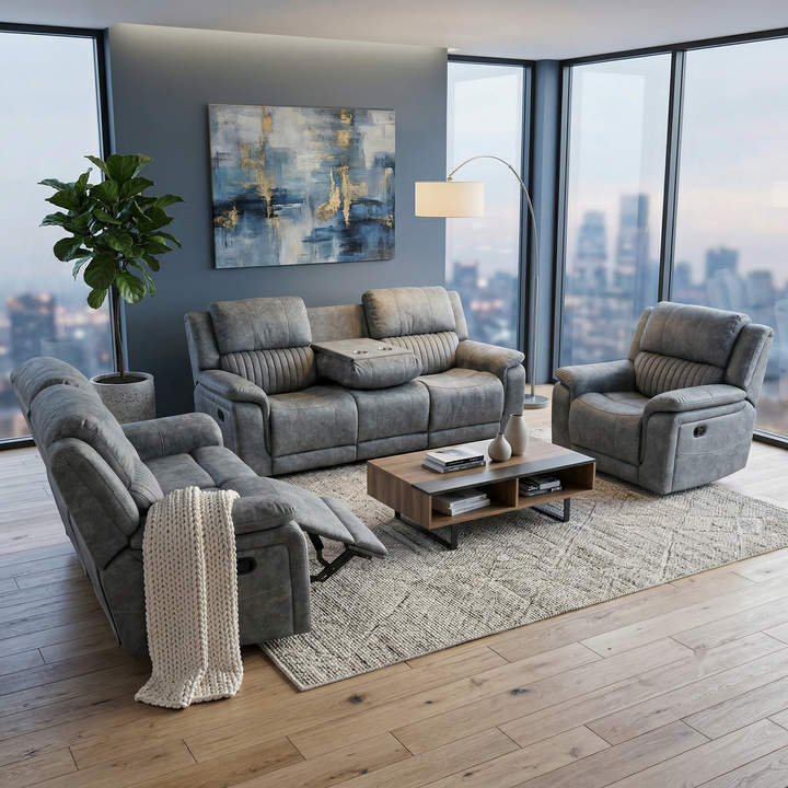 Grandeur Fabric Recliner Suite | Furniture World NZ