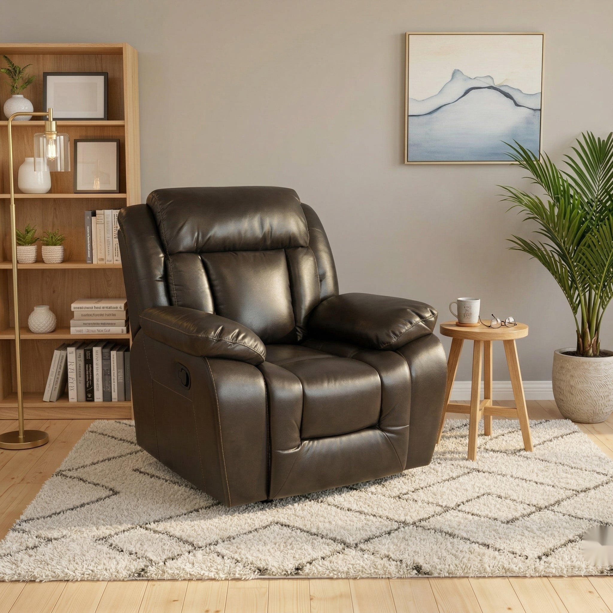 Luxe Recliner Chair Dark Brown | Furniture World NZ
