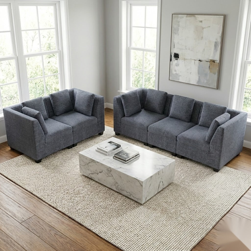 NZ Made Vellora 3+2 Seater Modular Sofa - Side View | Furniture World NZ
