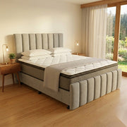 NZ Made Wave Bed Frame + Bliss Max Medium Mattress - Side View | Furniture World NZ