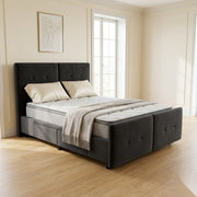 NZ Made Aero Bed Frame With Drawers + Bliss Max Medium Mattress - Side View | Furniture World NZ