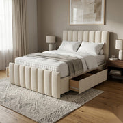 NZ Made Wave Bed Frame With Drawers + Venus Medium Mattress — Bed Bundle - Side View | Furniture World NZ