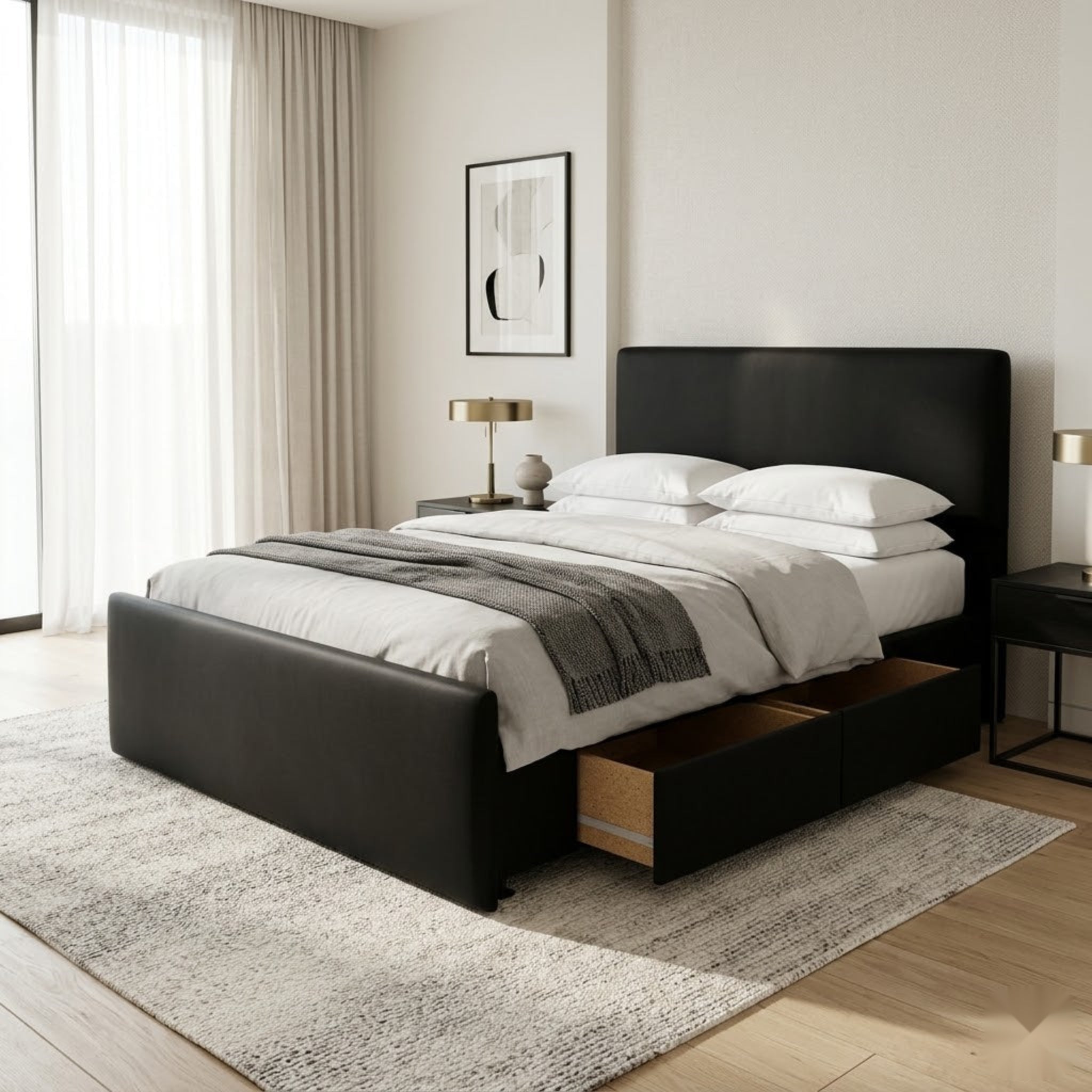 NZ Made Deaura Bed Frame With Drawers + Venus Medium Mattress — Bed Bundle | Furniture World NZ