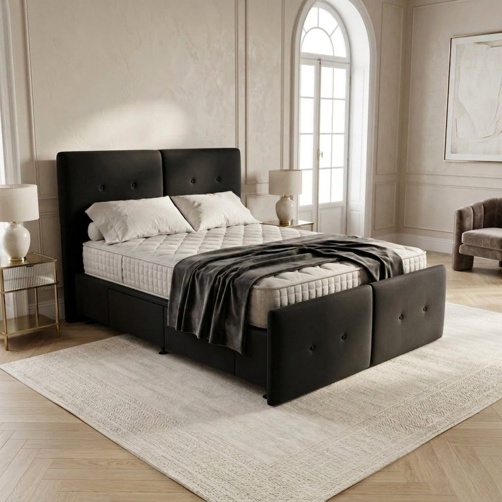 NZ Made Aero Bed Frame With Drawers + Venus Medium Mattress — Bed Bundle | Furniture World NZ