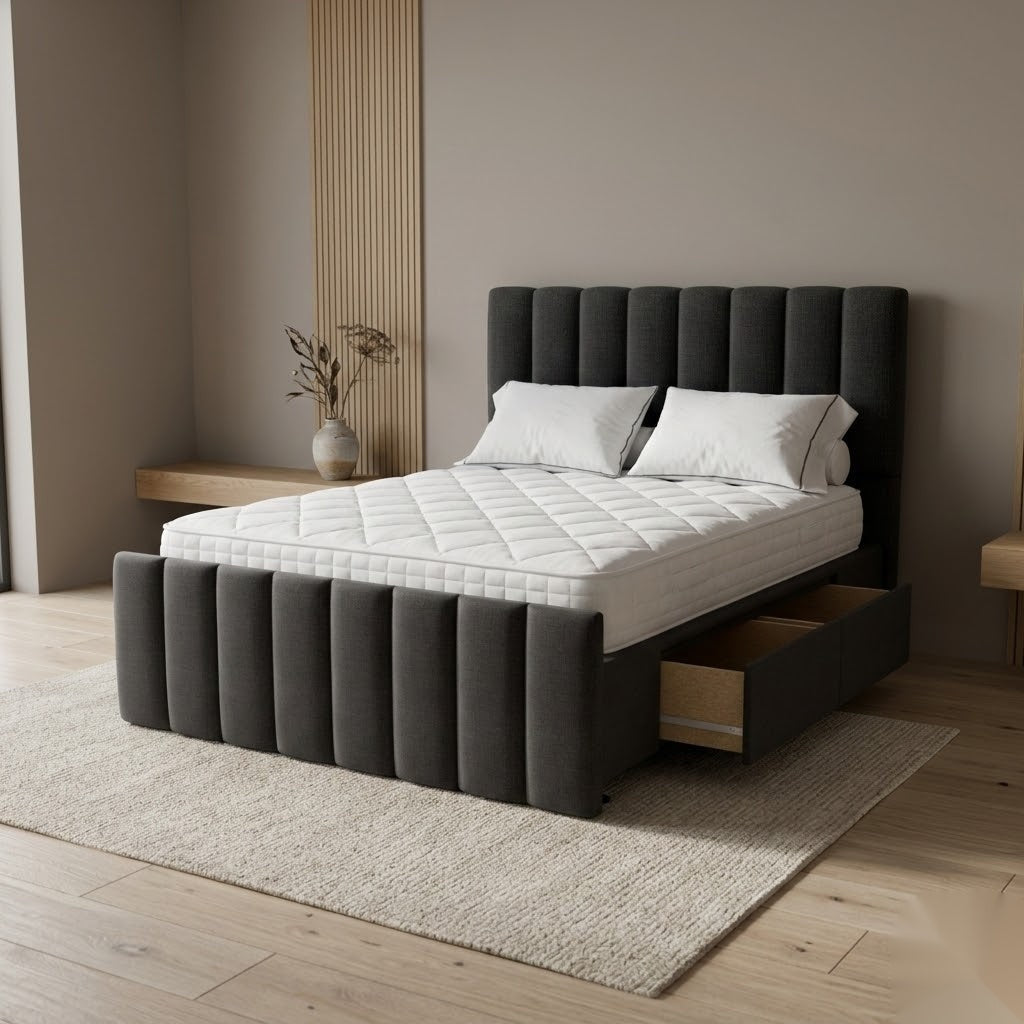 NZ Made Wave Bed Frame With Drawers - Image 6 | Furniture World NZ