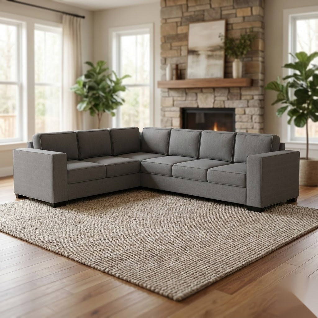 Kiwi Comfort NZ Made 6-Seater Corner Sofa - Side View | Furniture World NZ