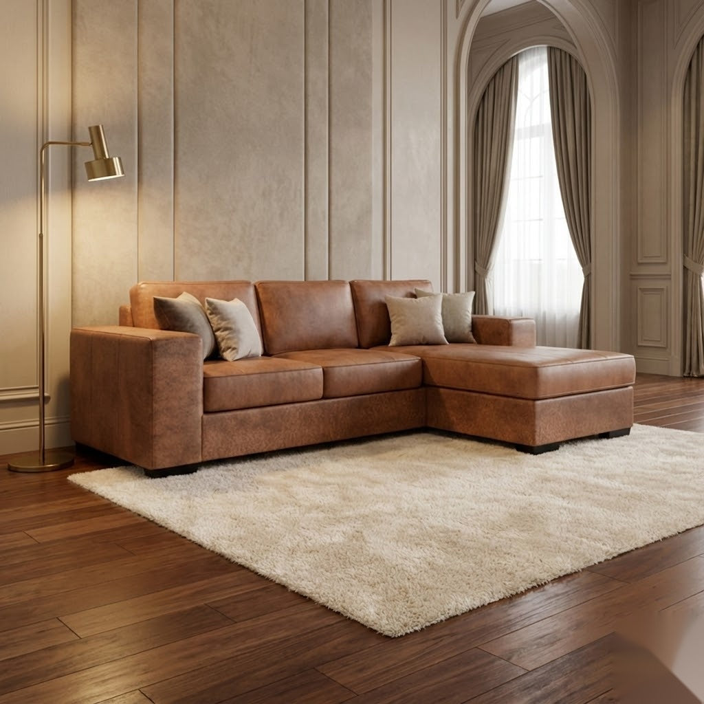 NZ Made Evoque 3 Seater with Chaise Corner Sofa - Side View | Furniture World NZ