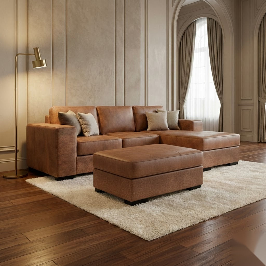 NZ Made Evoque 3 Seater with Chaise Corner Sofa - Detail View | Furniture World NZ