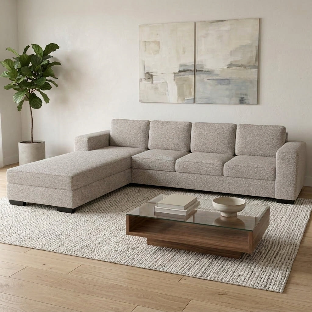 NZ Made CloudNine 4 Seater with Chaise Corner Sofa - Side View | Furniture World NZ