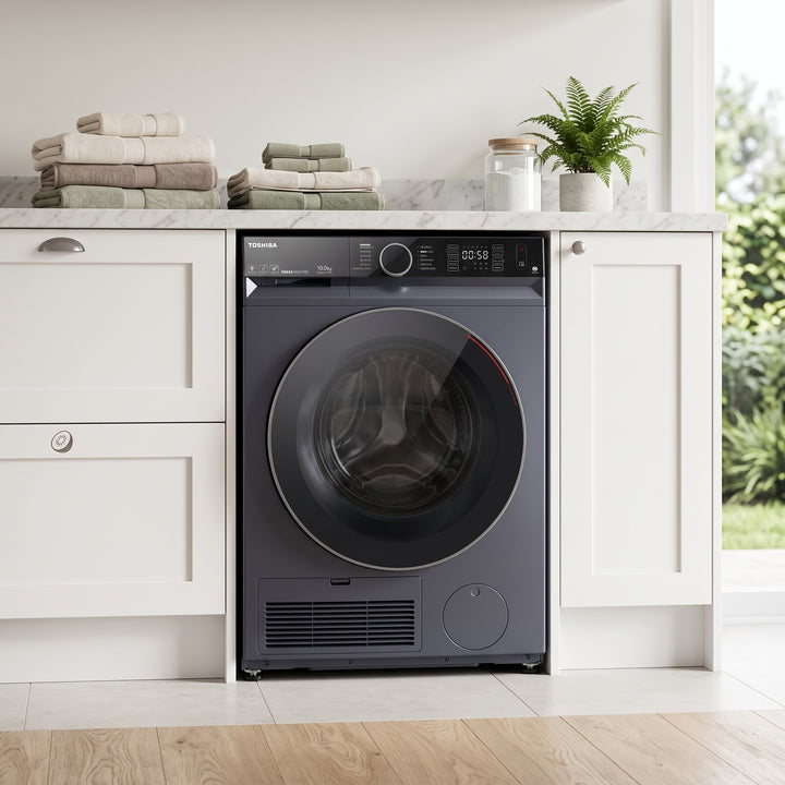 Toshiba T15 10kg Front Load Washing Machine Grey lifestyle