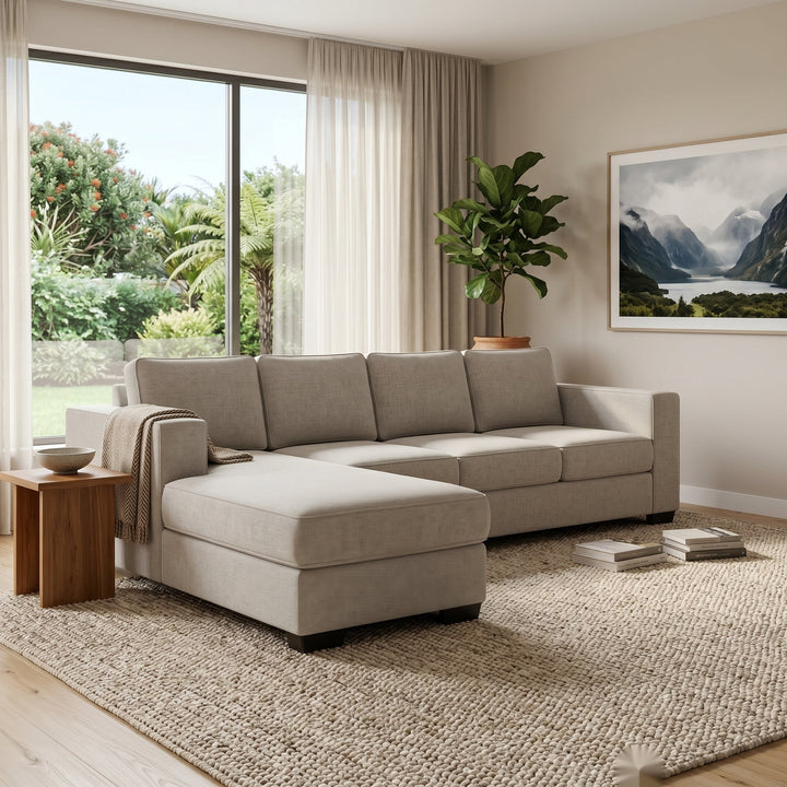 Kiwi Comfort NZ Made 4-Seater Corner Sofa with Chaise | Furniture World NZ